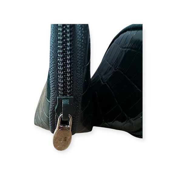 Furla Leather Cosmetic Case Set, Green Crocco Print Leather, Set of 3, New - Picture 9 of 10